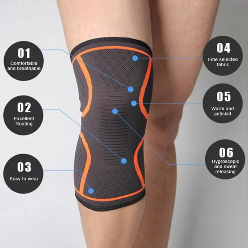 Manchon de compression respirant pour genou, attelle de genou, course à pied, levage, soutien pour l