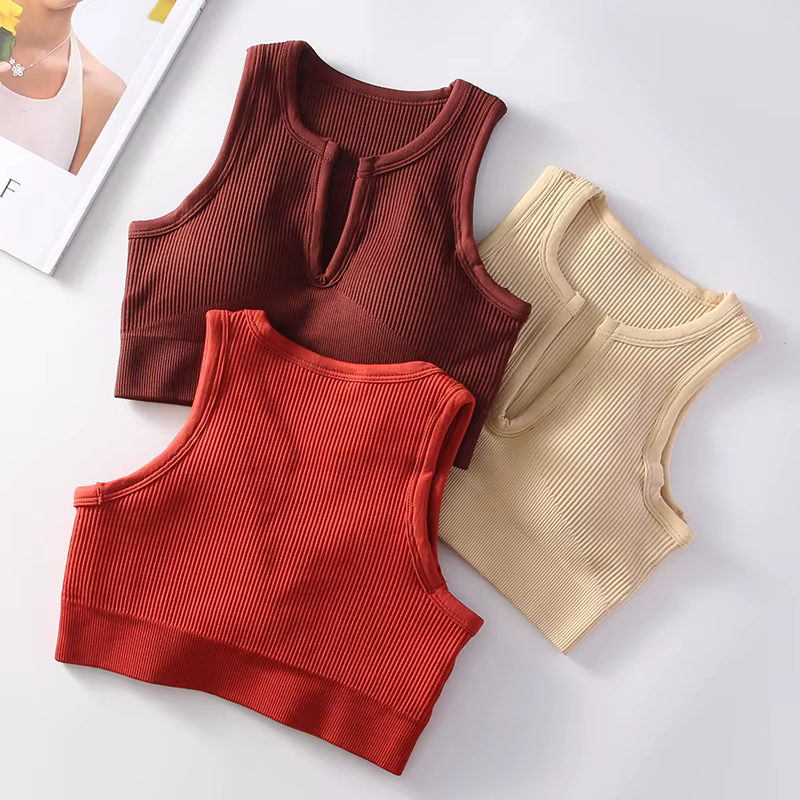 Gilet de sport d'été sans manches pour femmes, très élastique, absorbant la sueur, coussinet de poit