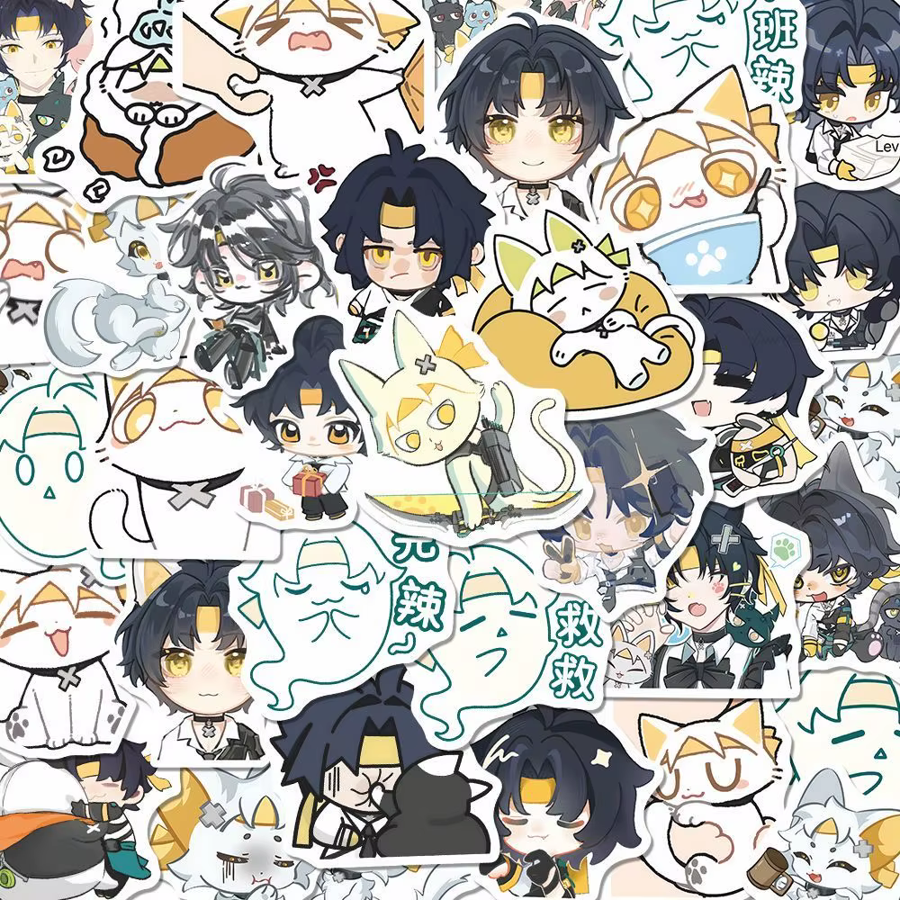 Sunsyea Zenless Zone Zero Merch Fans Collection Personnage Asaba Harumasa Autocollants 48 Pièces