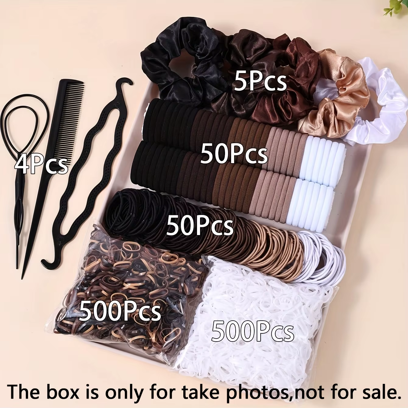 1109 pièces femmes cheveux foncés accessoires ensemble élastique sans couture queue de cheval chouch