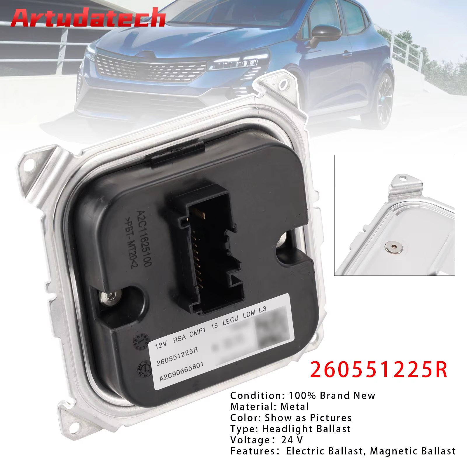 Ballast de phare Artudatech 260551225R pour accessoires de voiture Renault