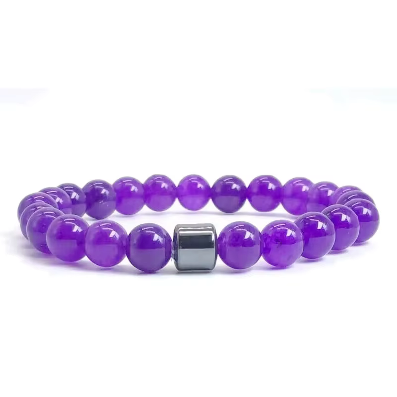 Bracelets en pierre constants ique pour hommes et femmes, bijoux de couple perlés, quartz cristal, t