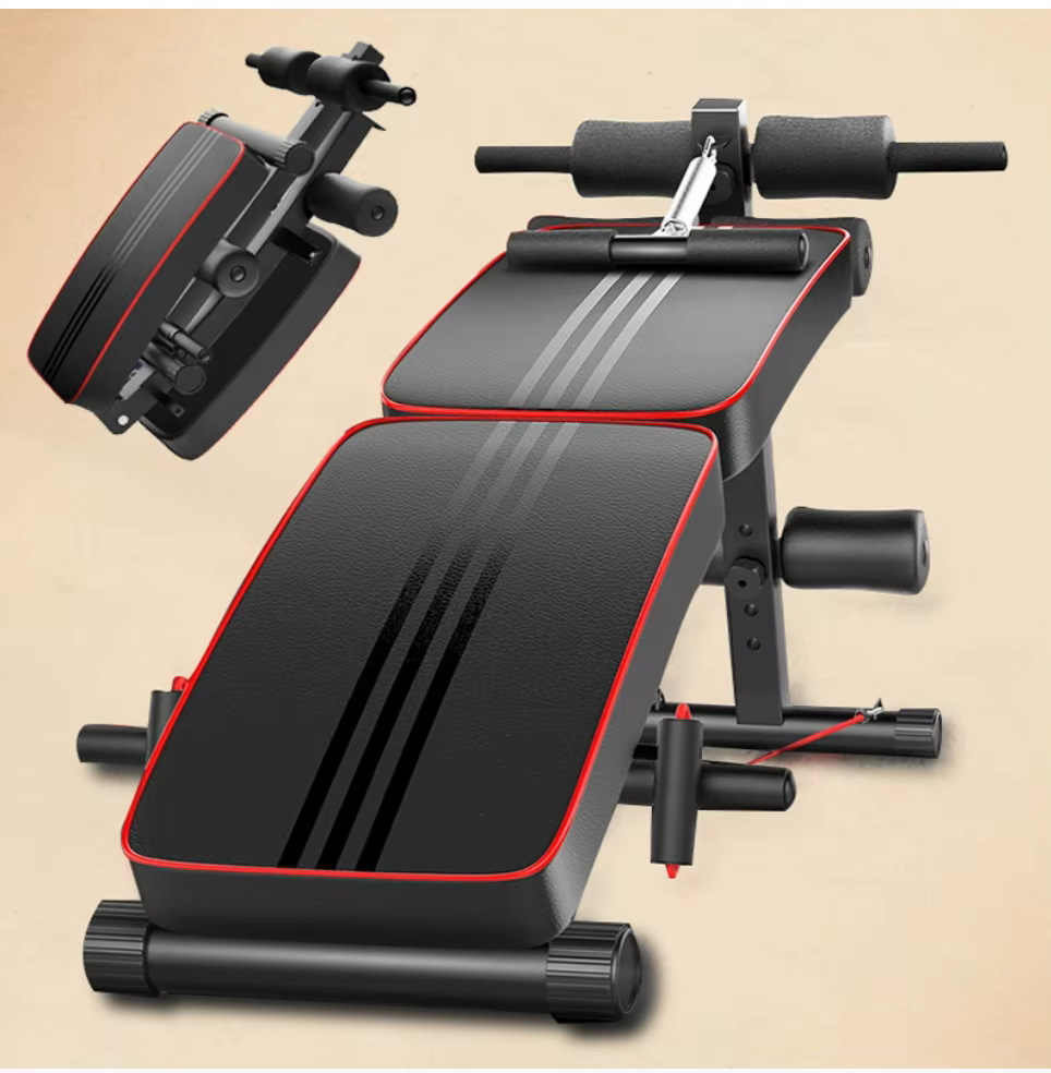 banc pliant pour l'entraînement abdominal et les muscles équipé d'une corde de tension, de jambe de 