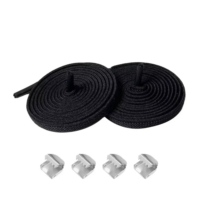 Lacets de chaussures sans cravate, baskets élastiques, plats et élargis de 8MM, bandes de caoutchouc
