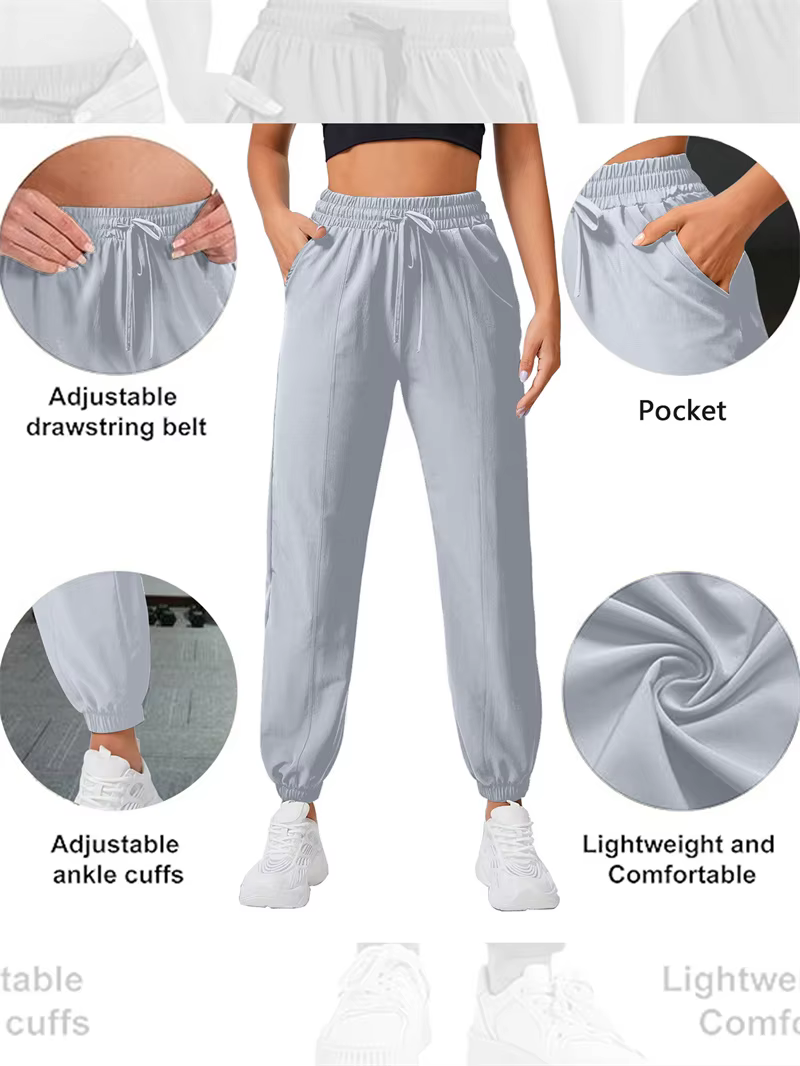 Pantalons de course et de fitness amples, poches latérales pour femmes, pantalons de sport décontrac