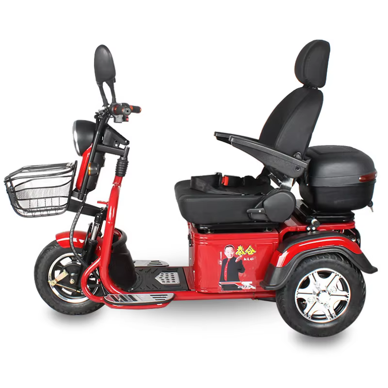 Scooter de mobilité électrique à 3 roues pour personnes handicapées, avec siège réglable/ceinture de