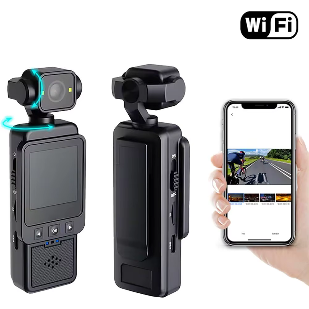 Caméra d'action portable avec écran tactile LCD avant et écrans arrière, caméra vidéo étanche 4K 108