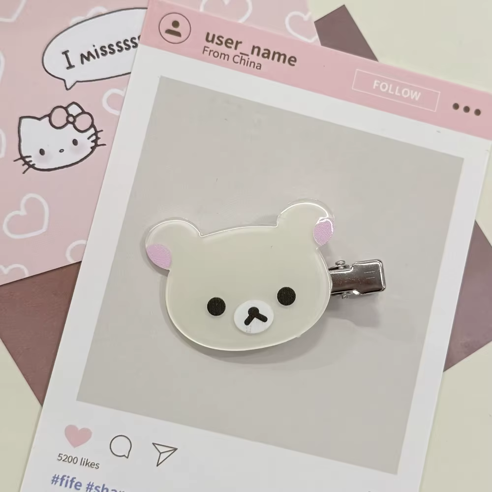 Rilakkuma Korilakkuma pinces à cheveux Anime tête d'ours épingles à cheveux mignonnes et pinces chap