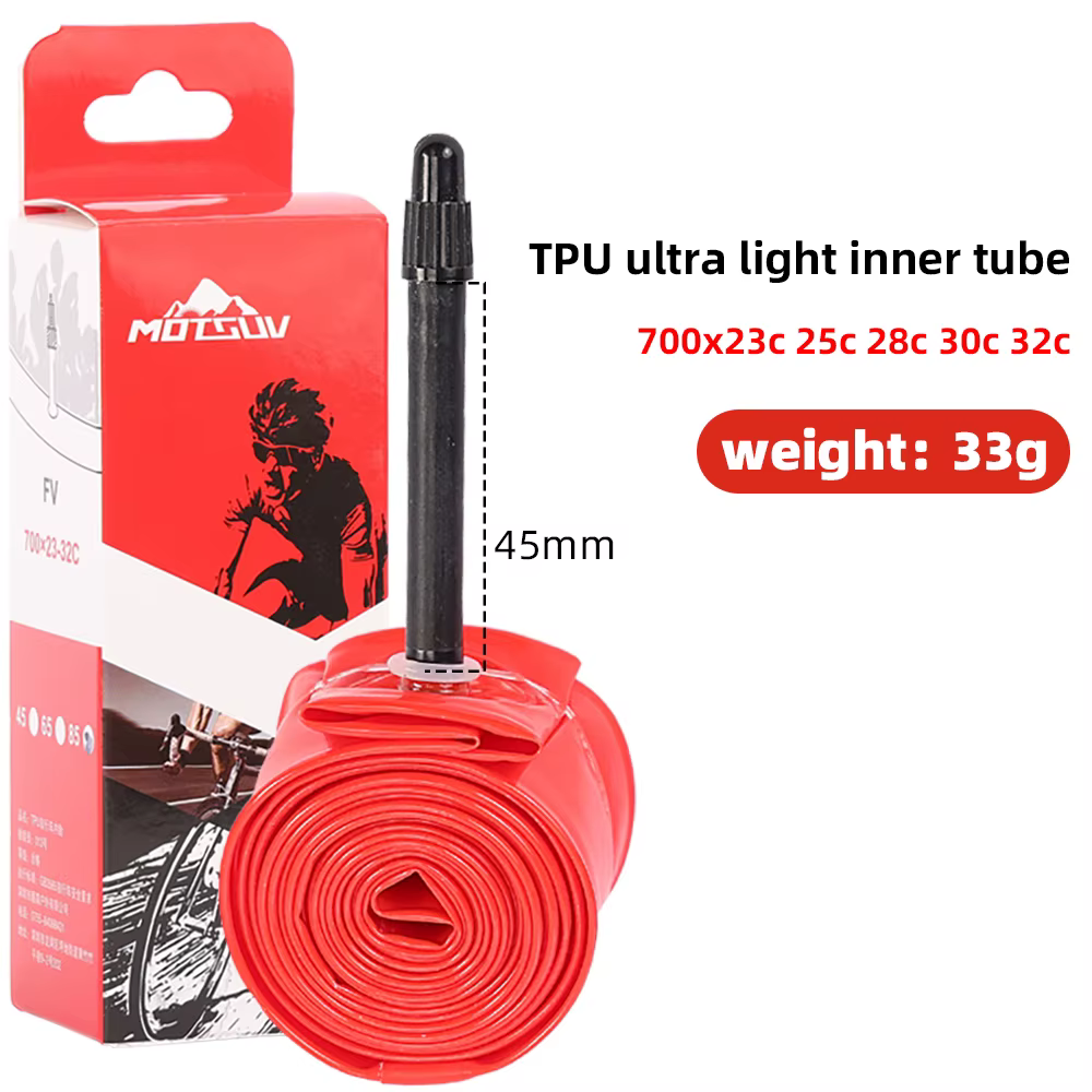 Chambre à air TPU 28g pour vélo de route 700x23C 25C 26C 27C 28C 30C 32C, pour pneus de vélo 700C, v