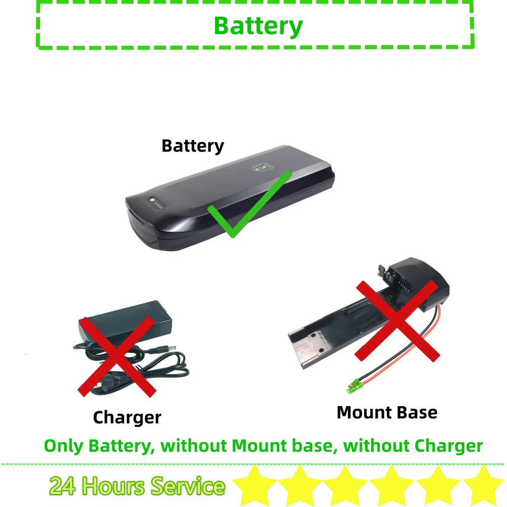 Batterie de vélo électrique de support arrière 36V 7.8Ah 8.8Ah 10Ah 10.4Ah 13Ah 17.5Ah 24V 10Ah pour
