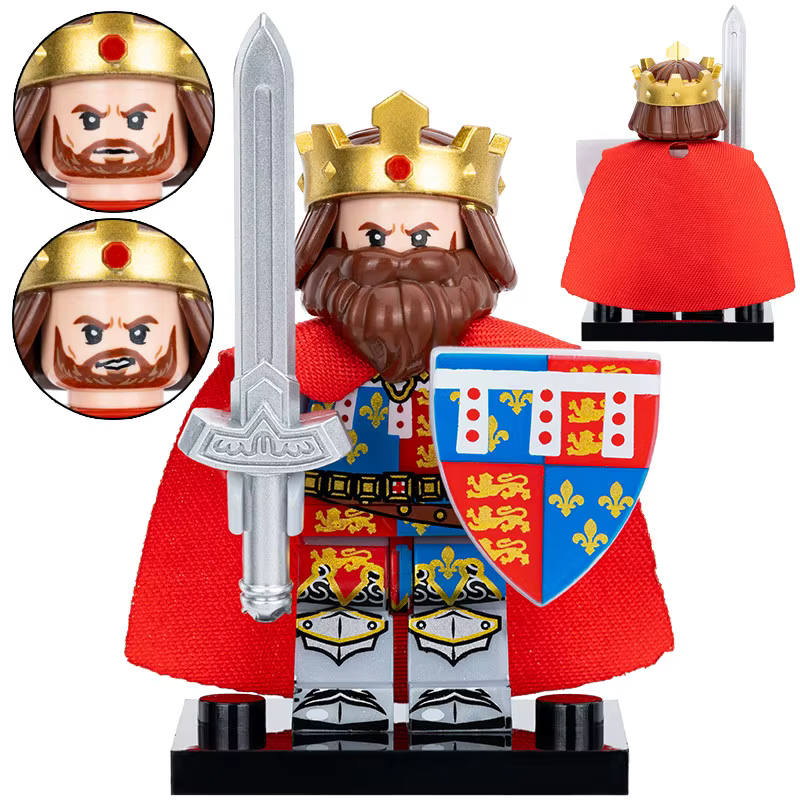 Figurine de chevalier médiéval Richard, mercenaire, modèle en plastique périphérique, blocs de const