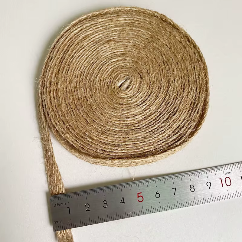 Cordons de Jute tressés plats, ruban en toile de jute, macramé fait à la main, fournitures artisanal