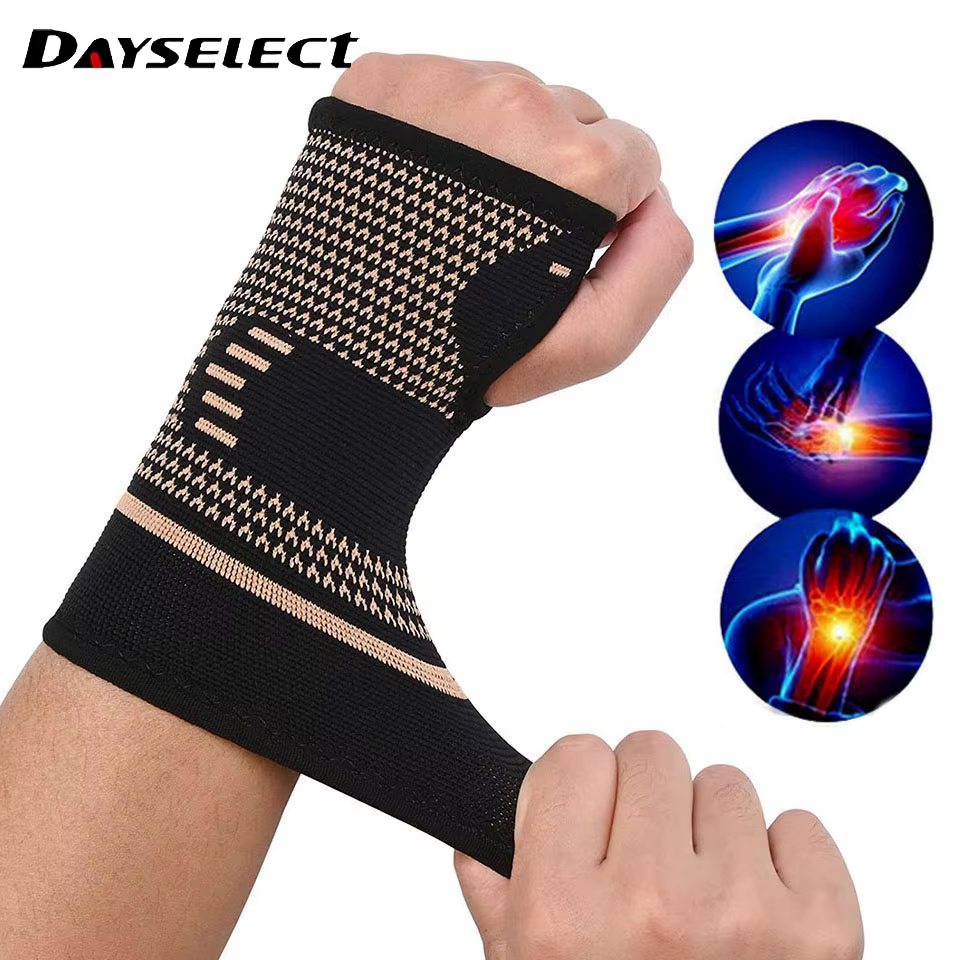 1 pièces bracelet de poignet en Fiber de cuivre élastique Sport pansement bracelet main soutien de g