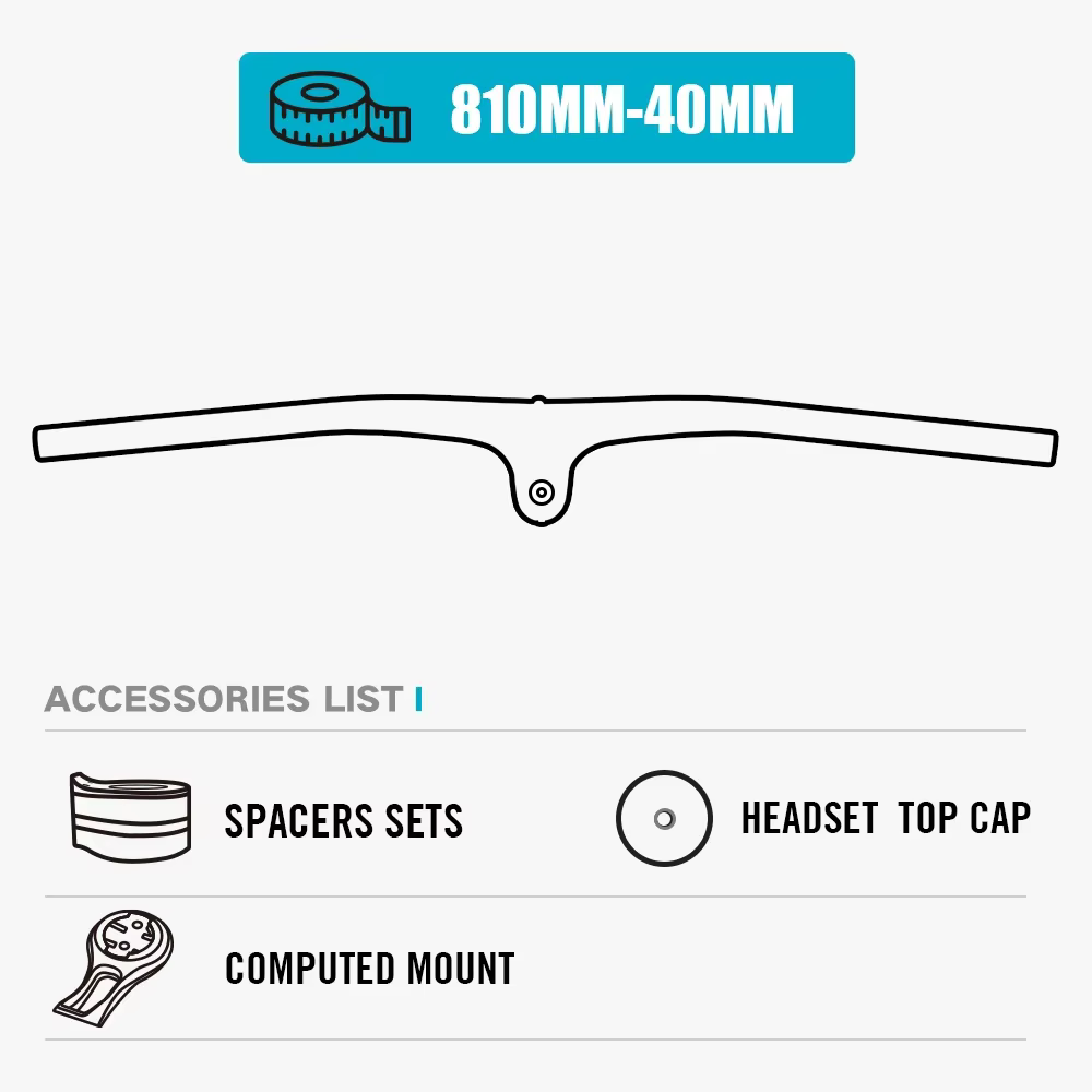 RYET ERGO16 T1000 guidon de vtt en carbone UD noir mat guidon de vélo intégré avec entretoises pour 