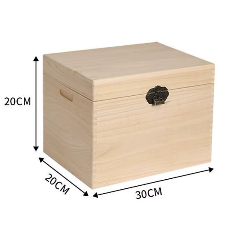 Boîte de rangement en bois, boîtes de rangement d'accessoires en bois, grands conteneurs organisateu