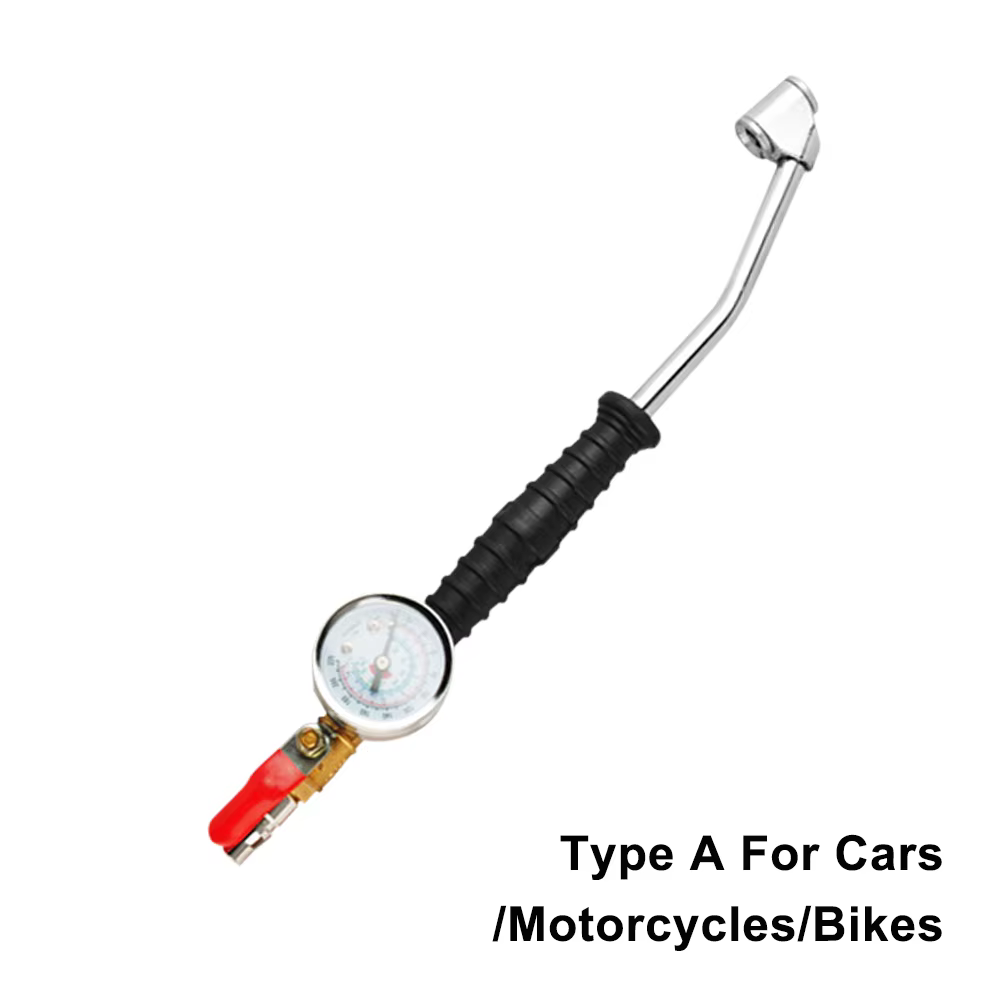 Tige de gonflage de pneus de moto 0-15Bar/220Psi avec manomètre de pression des pneus outil de répar
