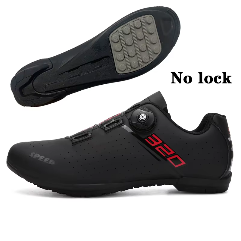Chaussures de cyclisme professionnelles semelle extérieure en caoutchouc bouton boucle chaussures vt