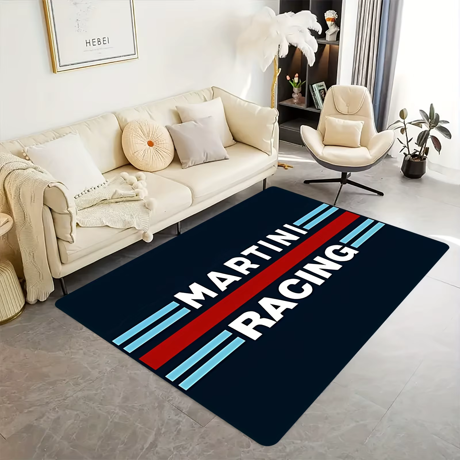 Paillasson d'entrée Durable et antidérapant, inspiré de Martini Racing, parfait pour les Fans de spo