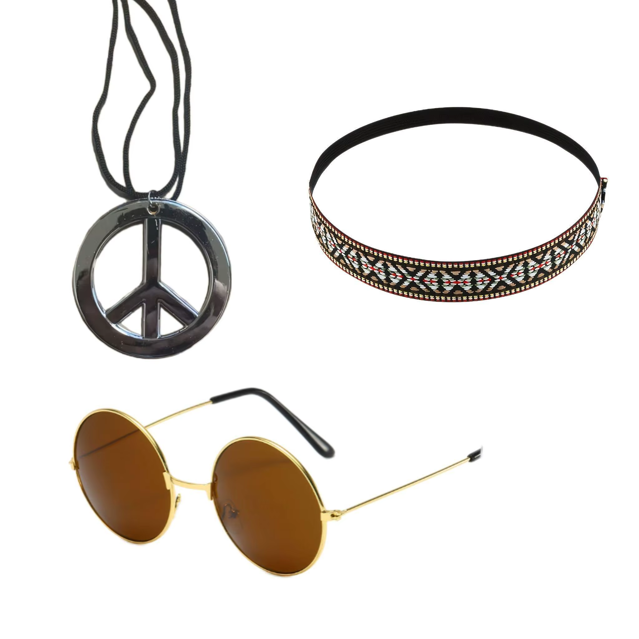 PESENAR – ensemble de costumes hippie pour femmes, accessoires des années 70, lunettes de soleil, co