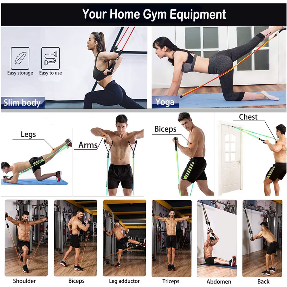 Ensemble de bandes de résistance pour exercices de Fitness, 360lb, Tubes élastiques, corde de tracti